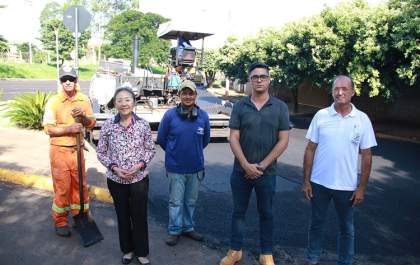 Tamiko acompanha recape da Rua Guaraçaí