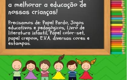 Projeto recolhe doações de material escolar para encaminhar a CEI