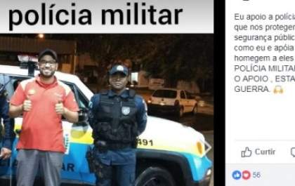 Três-lagoense presta homenagem a Polícia Militar em rede social