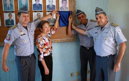 Tamiko participa das comemorações pelo aniversário e o novo estande do 28º BPMI