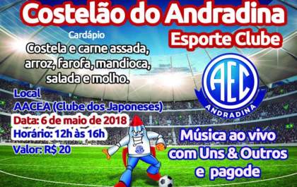 Costelão em prol do Andradina acontece neste domingo