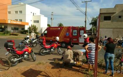 Acidente com bicicleta mobiliza Corpo de Bombeiros; vítima reclama de dores fortes