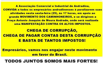 Associação convoca comerciantes para fechar portas mais cedo em Andradina