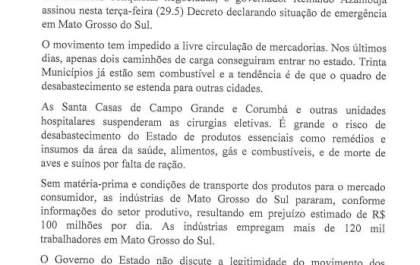 Governador decreta situação de emergência no MS