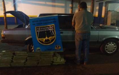 Polícia Rodoviária Estadual prende homem com 128 Kg de maconha
