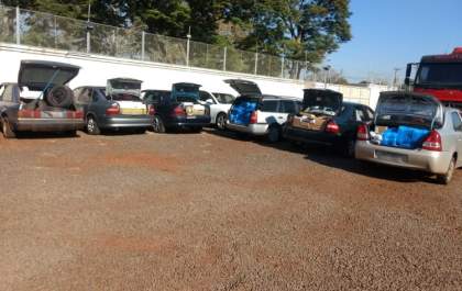 Sete veículos são apreendidos com mercadorias contrabandeadas do Paraguai