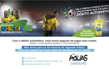 Águas Castilho entra no clima da Copa com promoção Torcida Inesquecível