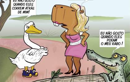 Eles abriram o bico ou a boca