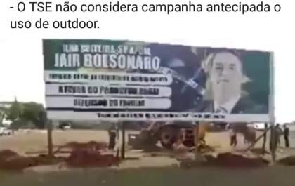 Bolsonaro repercute ação que derrubou outdoor em Ilha Solteira