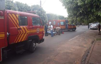 Bombeiros de Três Lagoas socorrem vítima de acidente de moto