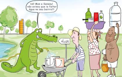 Charge: Tá faltando água em Três Lagoas