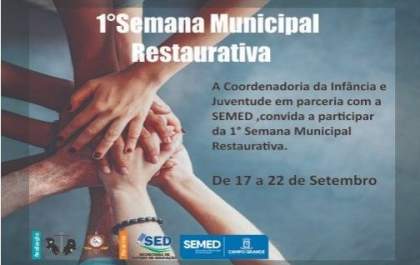I Semana Municipal Restaurativa começa nesta segunda-feira
