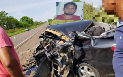 Vendedor morre ao colidir carro contra carreta na Rodovia da Integração