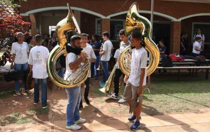 Banda Cristo Redentor de Três Lagoas recebe visita de intercâmbio cultural da Prefeitura de Castilho