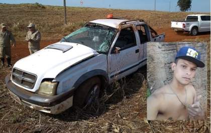 Motorista de 23 anos morre após ser lançado de caminhonete que capotou na BR-060