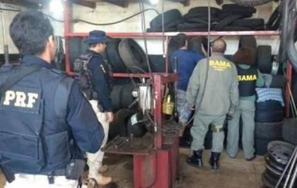 Operação apreendeu mais de 3,8 mil pneus importados em MS