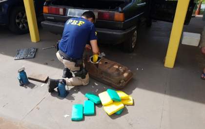 PRF apreende 35 kg de cocaína escondidos em tanque de combustível