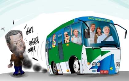 Charge: E o busão do senador Delcídio começa encher