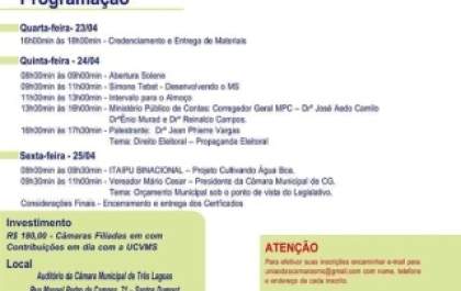 Três Lagoas sedia encontro estadual de vereadores
